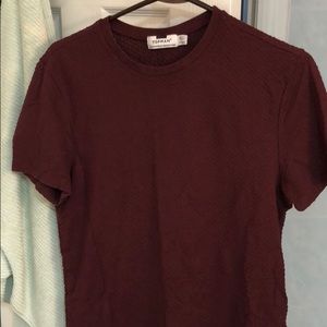 Textured Burgundy  Topman T-shirt